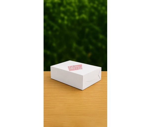900ml Uncoated Single Paper Lunch Box - White