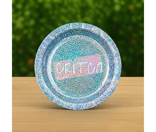 7 inch Shiny Silver Paper Plate  - Pack of 10Pcs