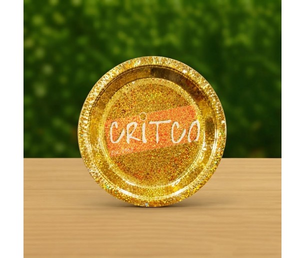 7 inch Shiny Gold Paper Plate  - Pack of 10Pcs