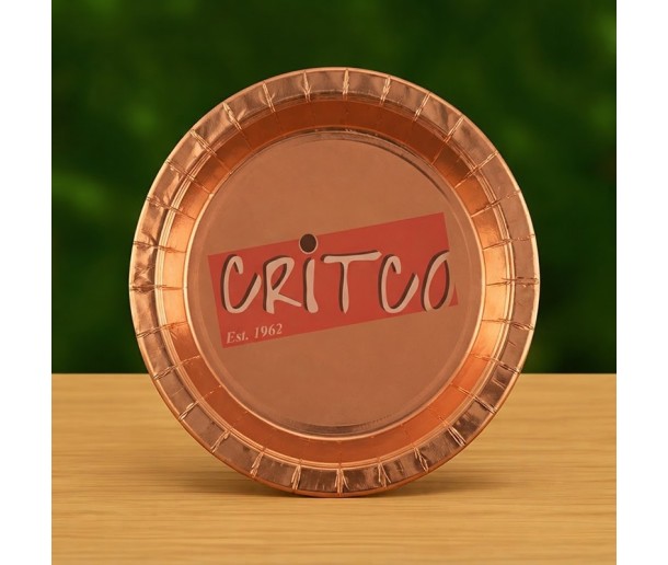 7 inch Metalic Rose Gold Paper Plate  - Pack of...