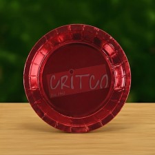 9 inch Metalic Red Paper Plate  - Pack of 10Pcs