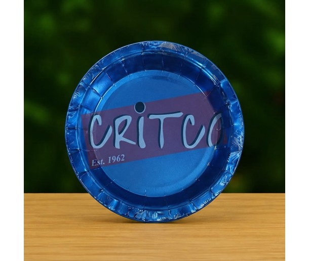 9 inch Metalic Blue Paper Plate  - Pack of 10Pcs