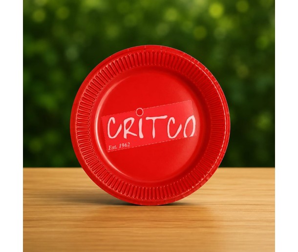 7 inch Solid Red Paper Plate  - Pack of 10Pcs