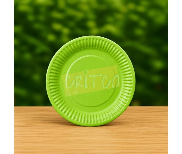 7 inch Solid Green Paper Plate  - Pack of 10Pcs