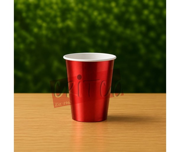 250ml Paper Cup - Metalic Red (Pack of 10Pcs)