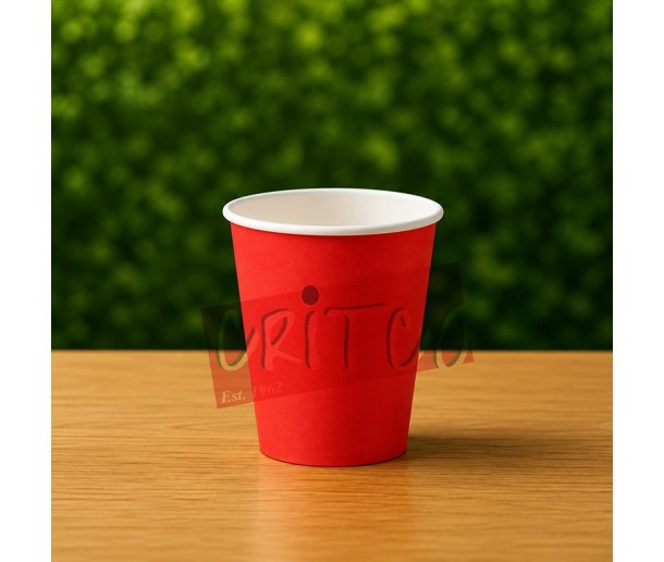 250ml Paper Cup - Solid Red (Pack of 10Pcs)