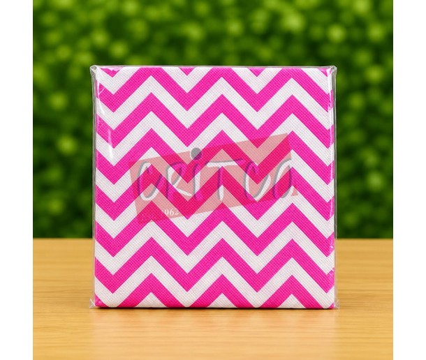 Paper Serviette Stripe Dark Pink (Pack of...