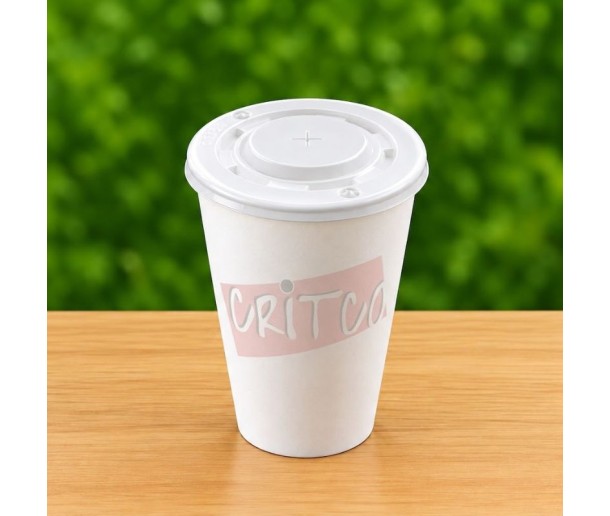 300ml Paper Cup W/Lid - White