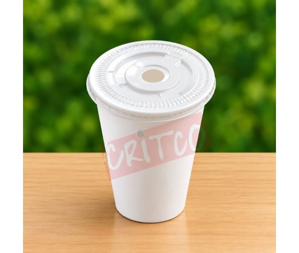 400ml Paper Cup W/Lid - White