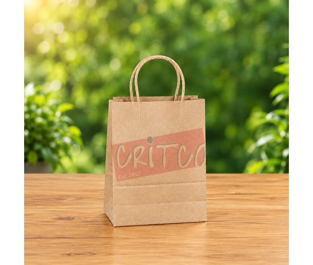 11x8.5x4 In Kraft Bag w/Kraft Handle - Small