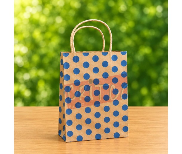8.5x6.5x4 In Printed Dot Bag With Handle -...