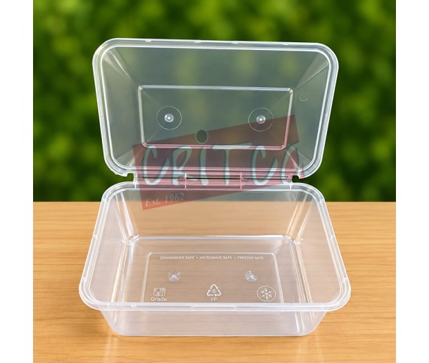 750ml PP Container With Attached Lid Rectangle