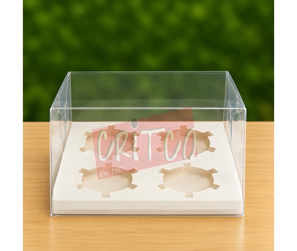 Transparent 4 Cup Cake Box (PET4-1810)