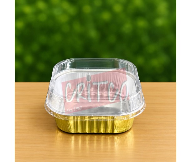 Gold Aluminium Square Container - Large E-300
