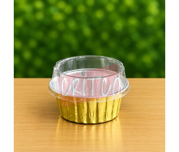 Gold Aluminium Round Container - Small 8435