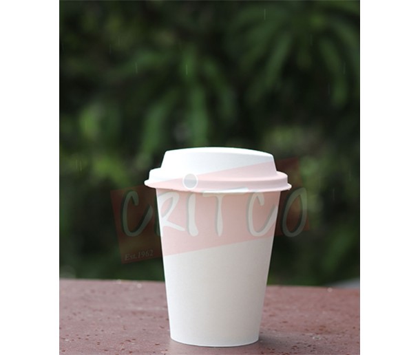 10oz SW Paper Cup-Wht w/Compost Sip Lid