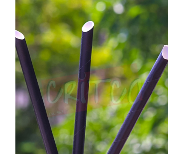 8x8mm Paper Straw-Black-Single Wrapped (100Pcs)