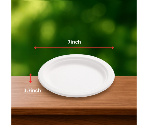 7 inch Bagasse Plate-RND