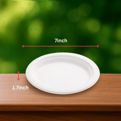 7 inch Bagasse Plate-RND