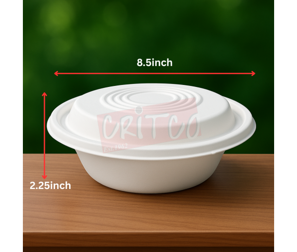 1200ml Bagasse Bowl with lid
