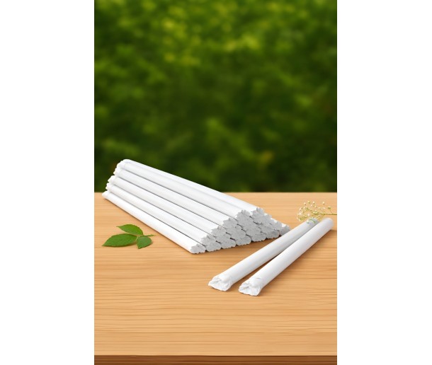8x12mm Paper Straw-White-Single Wrapped (50pcs...