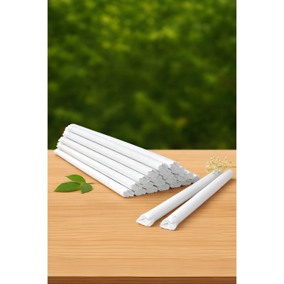 8x12mm Paper Straw-White-Single Wrapped (50pcs Pack)