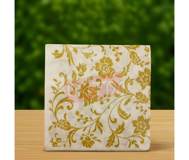 Paper serviette Floral Gold  (Pack of 20sheets)
