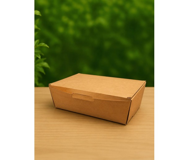 1600ml Paper Lunch Box - Kraft